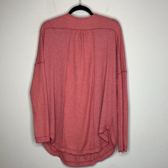 Free People | Leo Oversized Waffle Knit Henley Top Size Small - Picture 8 of 8